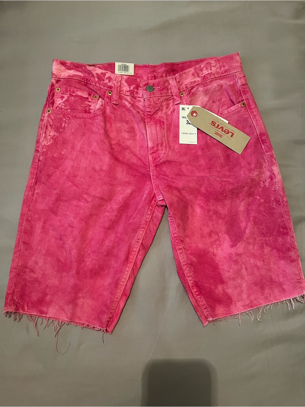 Levi's Vibrant Pink Tie-Dye Denim Shorts